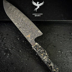 Couteau Santoku japonais et son coffret Kishi Kaisei