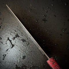 Fil de la lame du couteau nakiri japonais en acier 10Cr15CoMoV, vue rasante