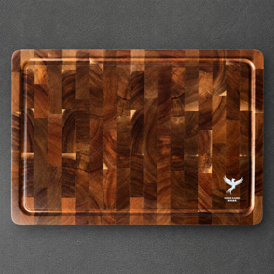 Grande planche à découper en acacia massif, 42 × 29 cm, réversible