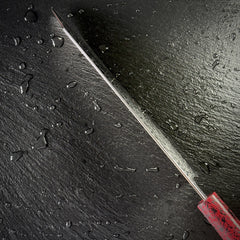 Fil de la lame du couteau kiritsuke japonais en acier 10Cr15CoMoV, vue rasante