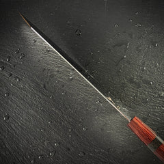 Fil de la lame du couteau kiritsuke japonais en acier 10Cr15CoMoV, vue rasante