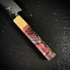 Couteau Petty japonais en acier AUS-10, manche en bois solidifié, vue complémentaire